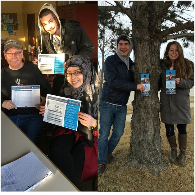 Michigan LCV members attend a legislative coffee hour to discuss Scorecard results (left). Michigan LCV members report back to their neighbors on what their legislator's performance on clean energy (right).